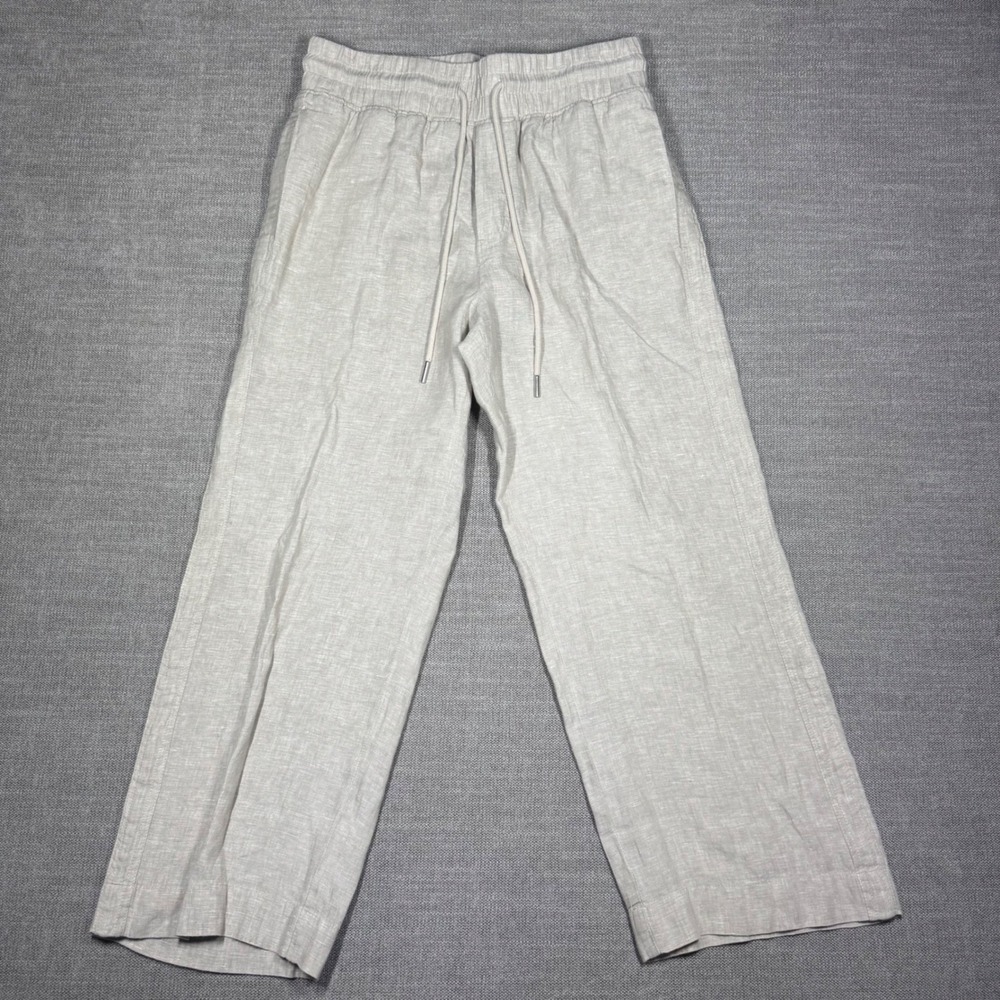 Quince 100% European Linen Wide Leg Pants Flax Beige Medium NWOT Capsule Natural